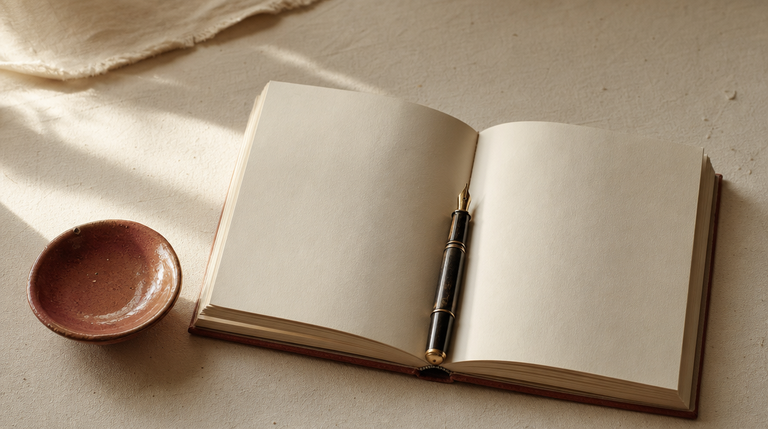 Livre ouvert avec des pages illustrées et colorées posé sur une table en bois