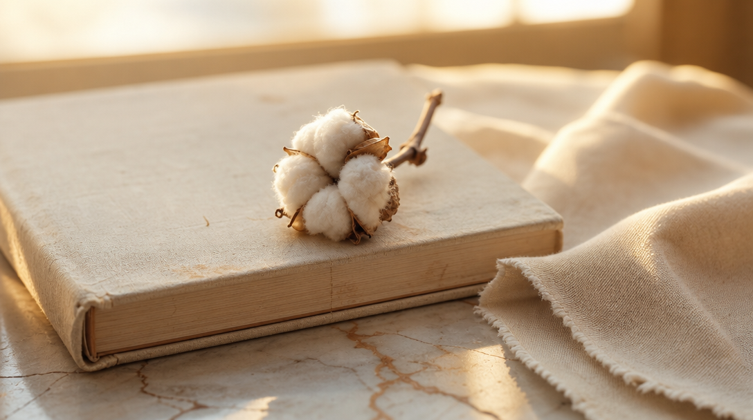 Alliances en or posées sur un tissu de soie blanc avec des fleurs séchées